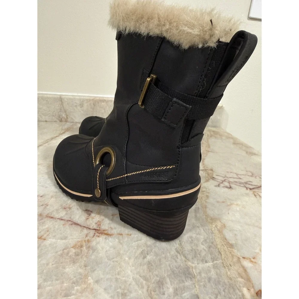 Blondo Sport Waterproof Fur Trim Winter Snow Boots Black Women's 6M